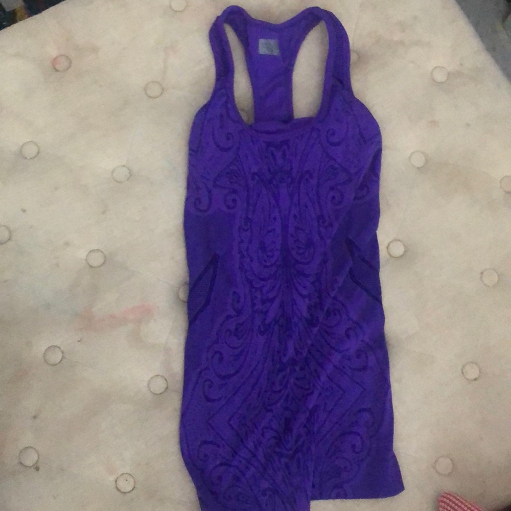 Athleta Purple Floral Racerback Tank Top